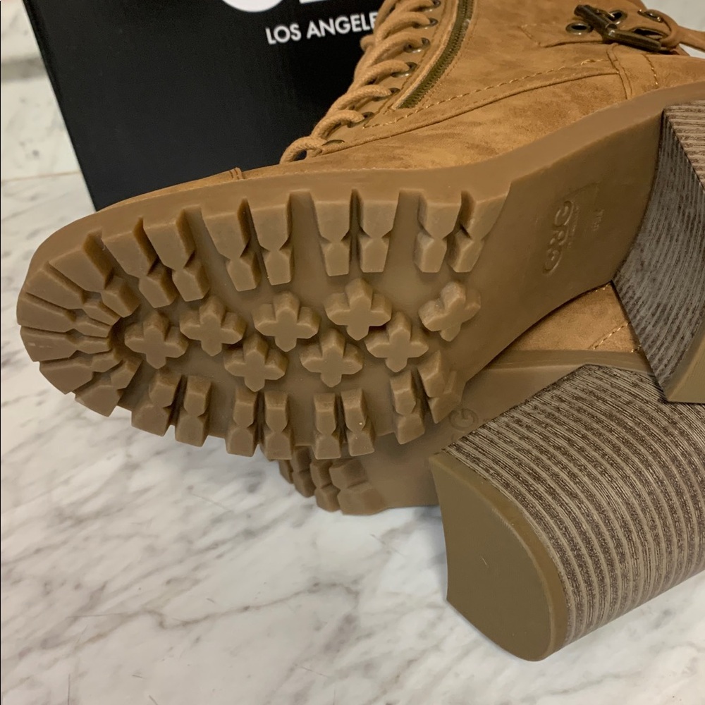 G by Guess Tan Lace-Up high heel Boots W Side Zip Size 8.5 NEW with Box Jaydyn2 - Picture 5 of 10